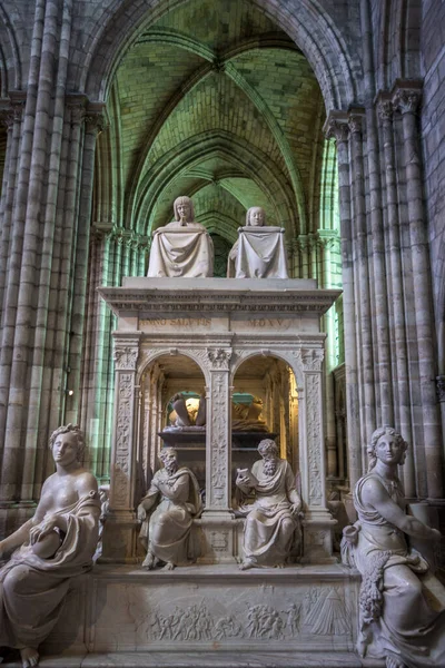 Tomb King Louis Xii Anne Bretagne Basilica Saint Denis Paris — Stock Photo, Image