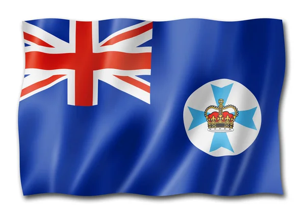 Флаг Квинсленда Австралия Размахивает Баннерами Иллюстрация — стоковое фото