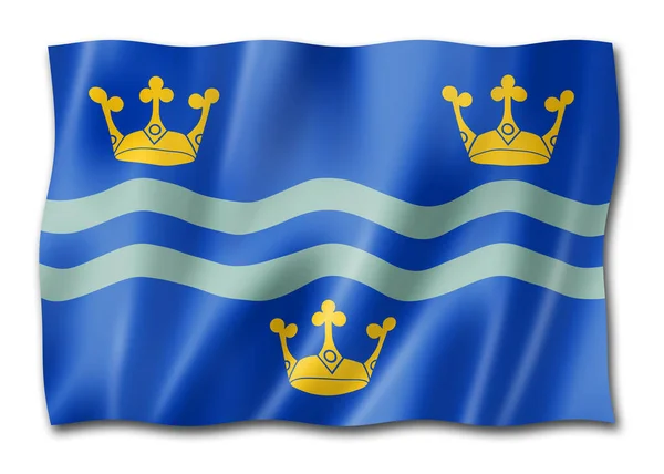 Cambridgeshire County Flag United Kingdom Waving Banner Collection Illustration — Stock Photo, Image