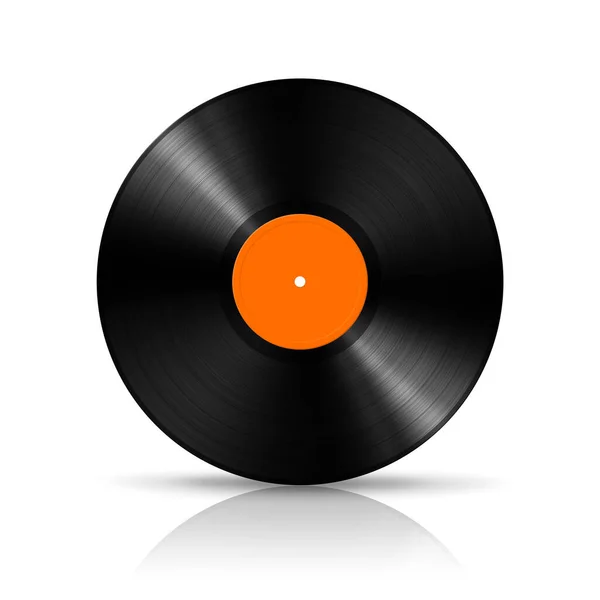 Pomerančový Vinylový Záznam Izolovaný Bílém Pozadí Ilustrace — Stock fotografie
