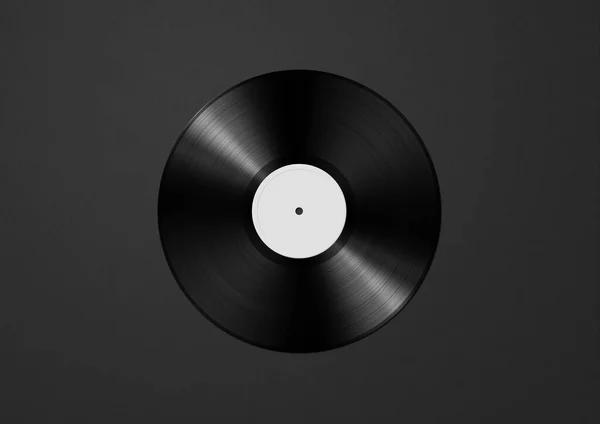レコード黒の背景に隔離されたビニール 3Dイラスト — ストック写真