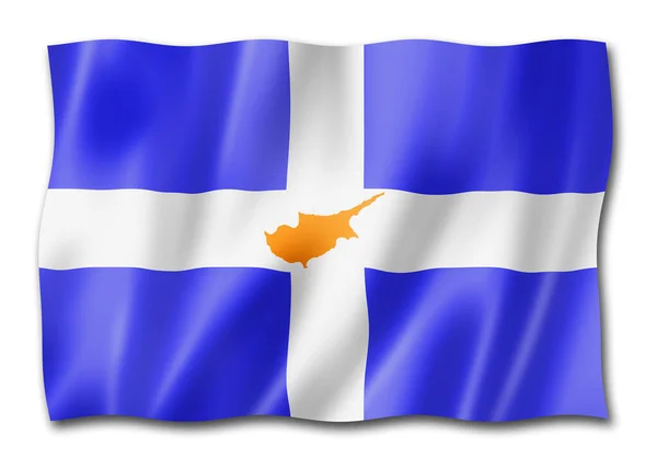 Grecka Cypryjska Flaga Etniczna Europa Ilustracja — Zdjęcie stockowe