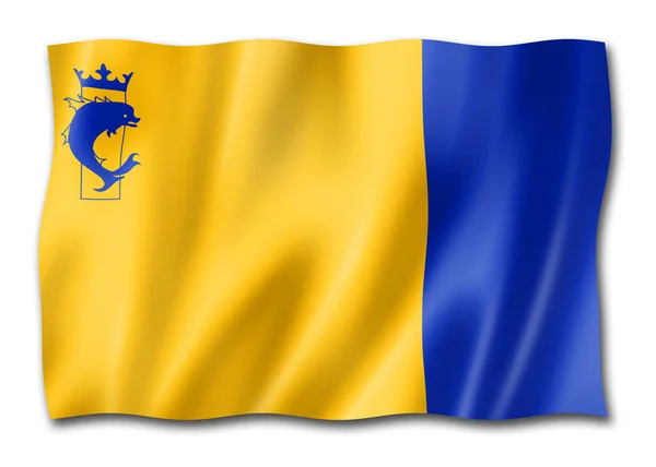 Isere County Vlag Frankrijk Zwaaiend Banner Collectie Illustratie — Stockfoto