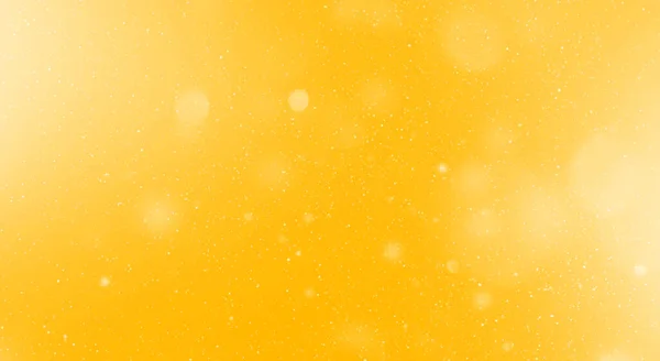 Partículas Flocos Neve Fundo Amarelo Natal Cartão Saudação Branco — Fotografia de Stock