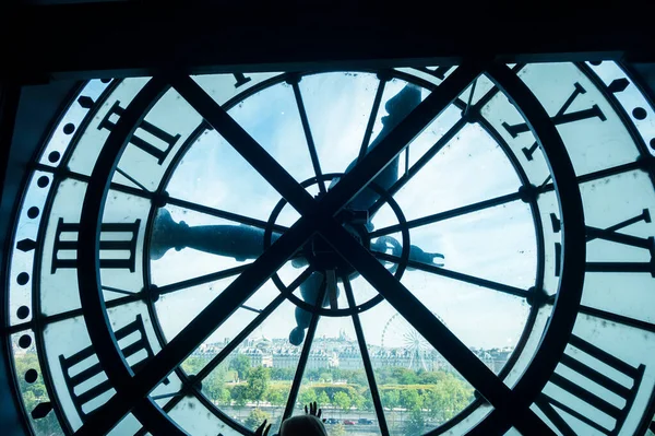 奥赛博物馆的古老而透明的时钟 法国巴黎 — 图库照片