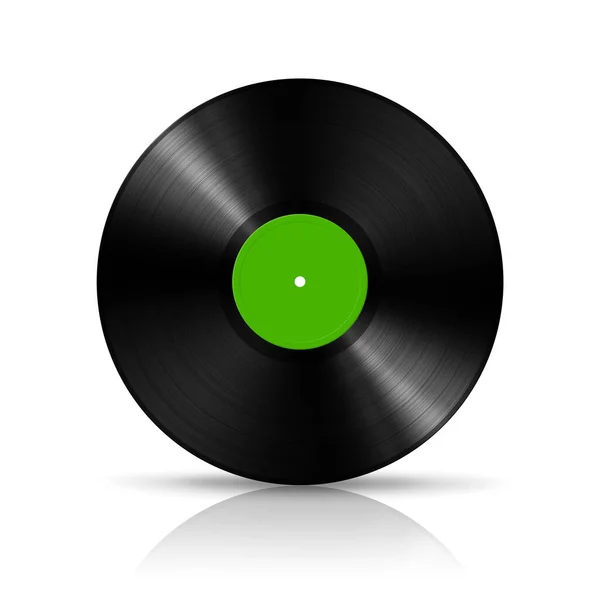 緑色のビニールレコードは 白い背景に隔離された 3Dイラスト — ストック写真