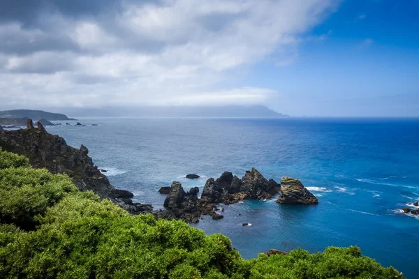 Ortigueirské Útesy Atlantický Výhled Oceán Galicie Španělsko Turistické Zajímavosti Mejor — Stock fotografie