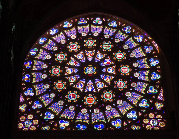 Stained Glass Basilica Saint Denis Paris — Stock Photo, Image