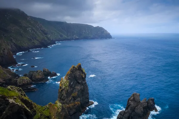 Skały Przylądka Ortegal Atlantycki Widok Ocean Galicja Hiszpania — Zdjęcie stockowe