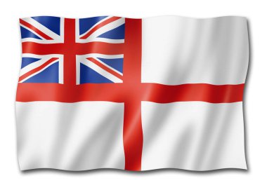 White Ensign, Royal Navy flag, United Kingdom. 3D illustration clipart