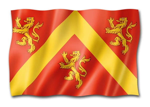 Drapelul Comitatului Anglesey Marea Britanie Fluturând Colecția Bannere Ilustrație — Fotografie, imagine de stoc