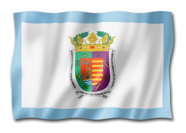 Bandiera Della Provincia Malaga Spagna Sventola Collezione Banner Illustrazione — Foto Stock