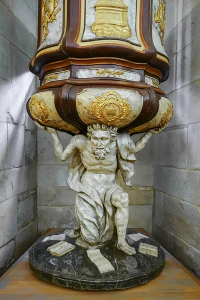 Старая Статуя Соборе Сантьяго Компостела Галисия Испания — стоковое фото