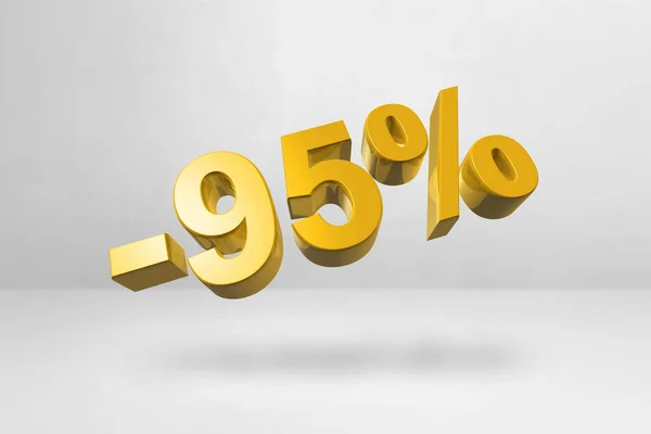 Discount Offer Sale Illustration Isolated White Promotional Price Rate Gold — Stock Photo, Image