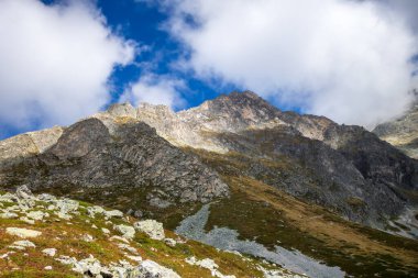 Pralognan la Vanoise 'deki dağ manzarası. Fransız Alpleri