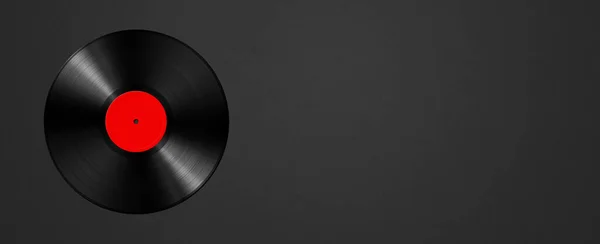 ブラックを基調としたレッドレコード 水平方向のバナー 3Dイラスト — ストック写真
