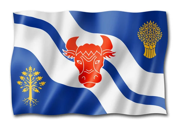 Bandeira Condado Oxfordshire Reino Unido Acenando Coleção Banners Ilustração — Fotografia de Stock