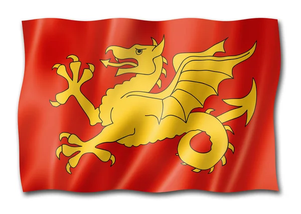 Wessex Region Flag Reino Unido Ondeando Colección Banners Ilustración —  Fotos de Stock