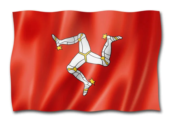 Bandera Isla Man Reino Unido Ondeando Colección Banners Ilustración — Foto de Stock