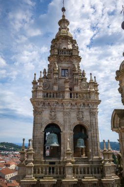 Santiago de Compostela Katedrali, Galiçya, İspanya. Çatıdan bak.