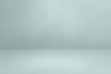 light blue concrete interior background. Empty template scene. Horizontal mockup