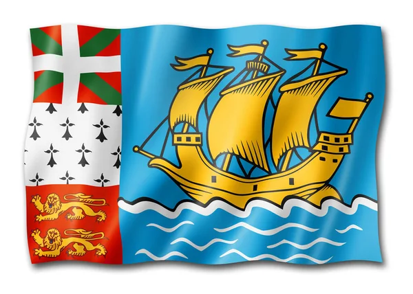 Saint Pierre Miquelon Zászló Franciaország Tengerentúli Területei Illusztráció — Stock Fotó