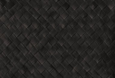 Black woven bamboo mat texture. Horizontal background wallpaper