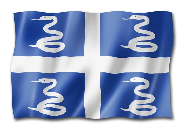 Martynikowa Flaga Węża Zamorskie Terytoria Francji Ilustracja — Zdjęcie stockowe