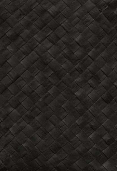Black Woven Bamboo Mat Texture Vertical Background Wallpaper — Fotografia de Stock