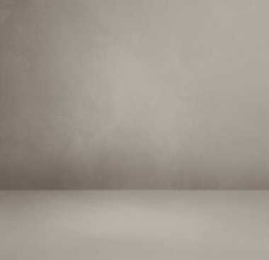 Ilık gri beton iç plan. Boş şablon sahnesi. Kare Model