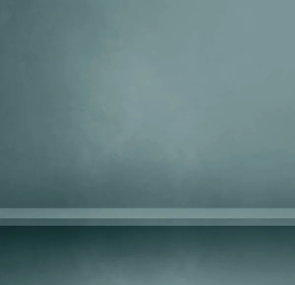 Leeres Regal Auf Einer Blau Grauen Betonwand Hintergrundvorlage Szene Quadratische — Stockfoto