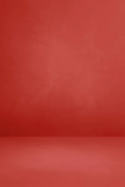 Röd Betong Interiör Bakgrund Töm Mallscenen Vertikal Modell — Stockfoto