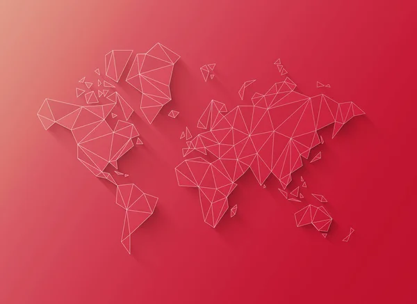 Weltkartenform Aus Polygonen Illustration Isoliert Auf Rosa Hintergrund — Stockfoto