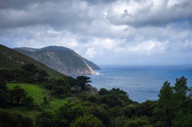 Ocean and cliffs view from san andres de teixido, Galicia, Spain