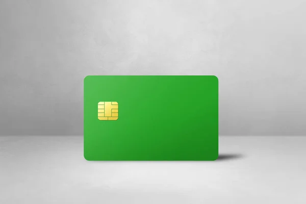 Green Credit Card Template White Concrete Background Illustration — Stock Photo, Image