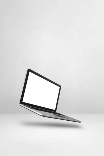 Beyaz Arka Planda Yüzen Boş Bir Bilgisayar Bilgisayarı Boyutlu Izole — Stok fotoğraf