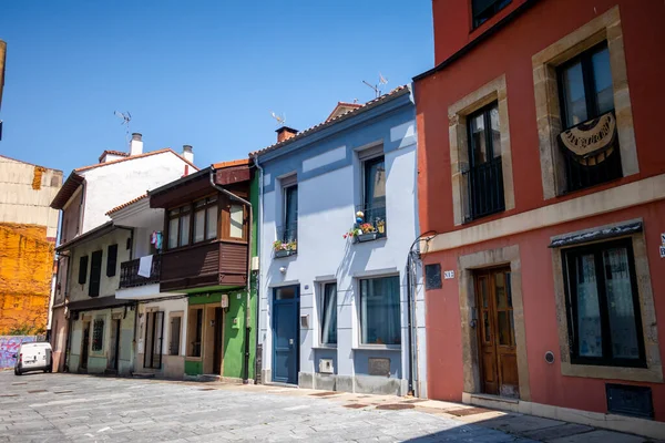 Gijón España Julio 2022 Casas Coloridas Casco Antiguo Cimavilla —  Fotos de Stock