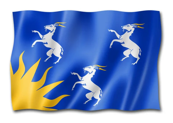 Merionethshire County Flag United Kingdom Waving Banner Collection Illustration — Stock Photo, Image