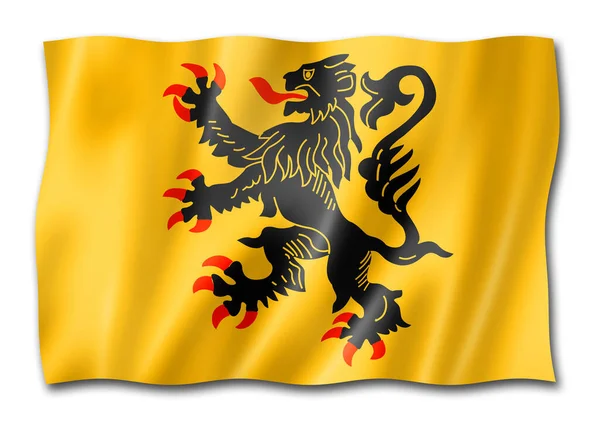 Bandiera Nord Pas Calais Region Francia Collezione Striscioni Sventolanti Illustrazione — Foto Stock