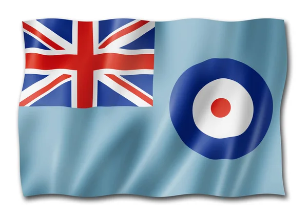 Kraliyet Hava Kuvvetleri Asteğmeni Birleşik Krallık Bayrak Koleksiyonu Sallıyor Illüstrasyon — Stok fotoğraf