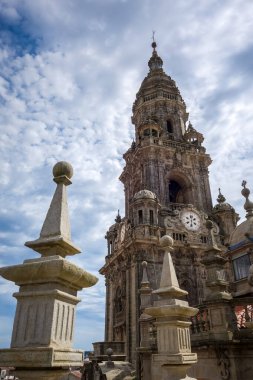 Santiago de Compostela Katedrali, Galiçya, İspanya. Çatıdan bak.