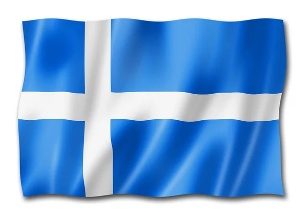 Flaga Hrabstwa Shetland Wielka Brytania Wymachująca Kolekcją Banerów Ilustracja — Zdjęcie stockowe