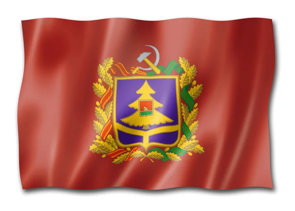 Estado Bryansk Oblast Bandeira Rússia Agitando Coleção Banners Ilustração — Fotografia de Stock