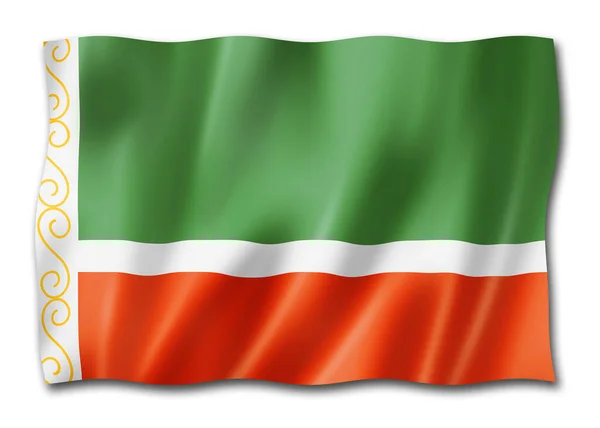 Tschetschenischer Staat Republik Flagge Russland Schwenkt Fahnen Illustration — Stockfoto