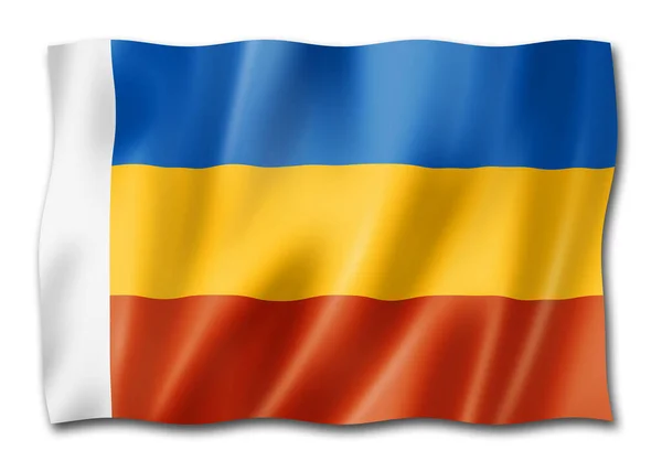 Rostov State Oblast Flag Russia Waving Banner Collection Illustration — Stock Photo, Image