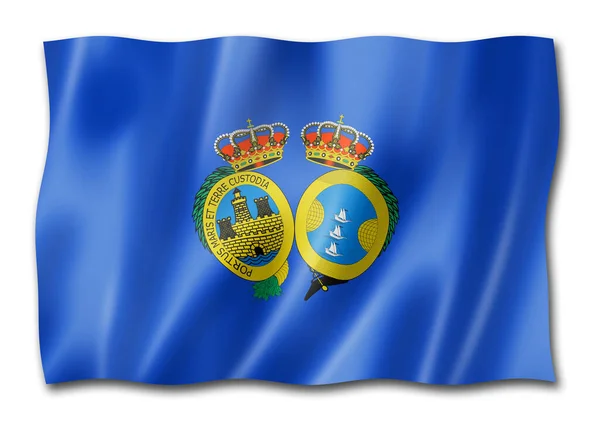 Bandiera Della Provincia Huelva Spagna Che Sventola Collezione Banner Illustrazione — Foto Stock