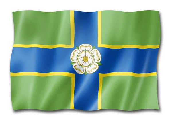 North Riding Yorkshire County Flag United Kingdom Waving Banner Collection — Stock Photo, Image