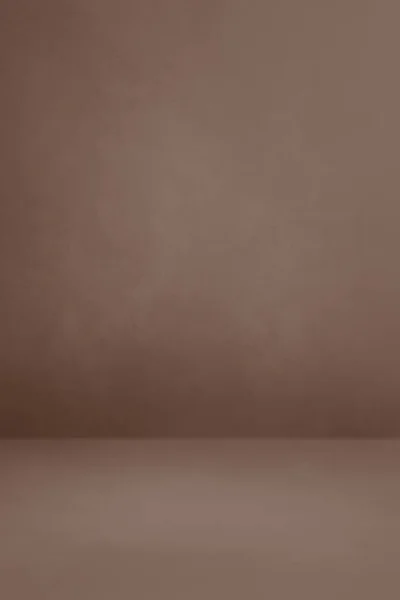 チョコレートブラウンコンクリートインテリア背景 空のテンプレートシーン 縦型モックアップ — ストック写真