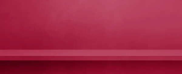 粉红混凝土墙上的空架子 背景模板场景 水平横幅模型 — 图库照片