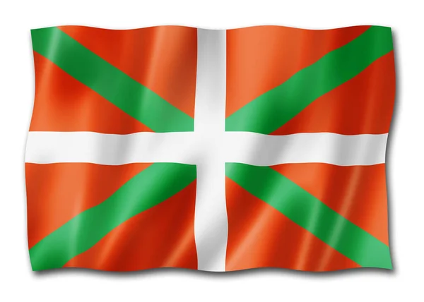 Płaci Flagę Kraju Basków Francja Macha Sztandarem Kolekcji Ilustracja — Zdjęcie stockowe
